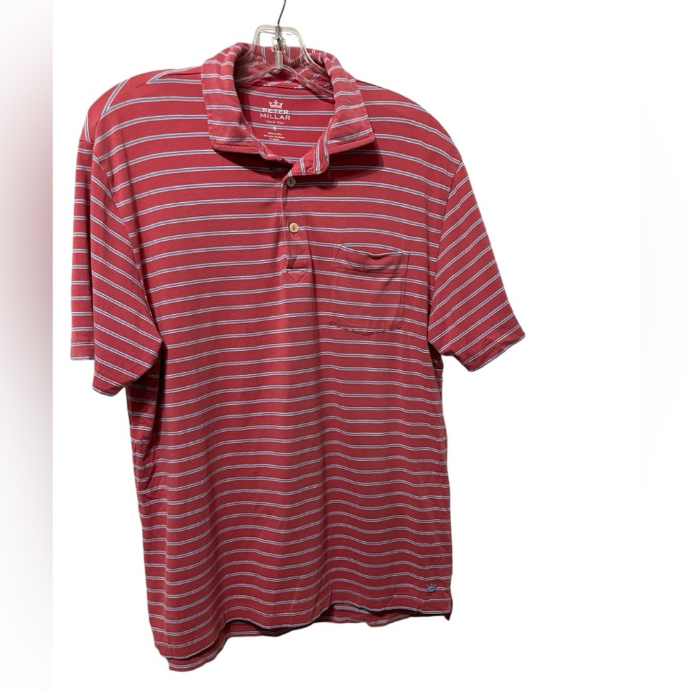Peter Millar Mens Sz S Seaside Wash Stripe Polo Shirt Golf Tennis Soft